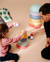 App Spiel mit Stapelstein Original rainbow pastel und Inside